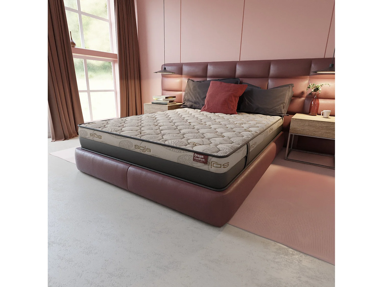 Materasso HR In Memory Foam Soja Cloud Essential 150x200 22 cm Doppia Faccia Indipendenza dei Letti Rigidità Alta Dream Confort