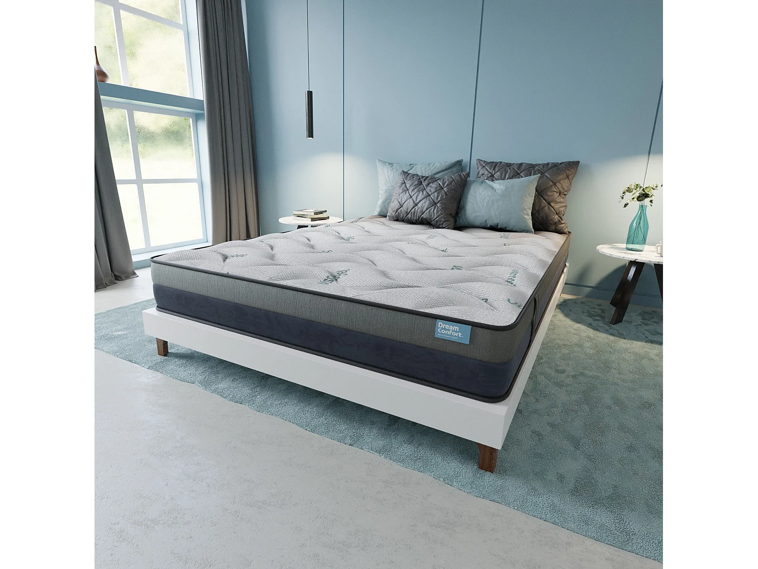 Matelas en mousse à mémoire de forme Gel Cloud Majestic 135x190 22 cm Double Face Indépendance des Lits Fermeté Haute Dream Confort