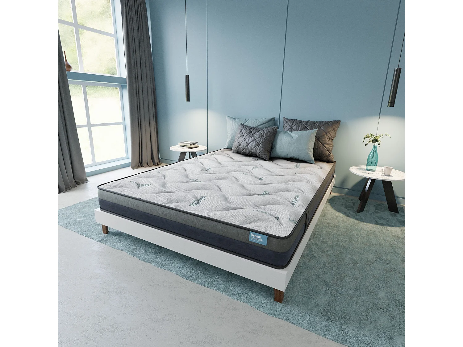 Matelas en mousse à mémoire de forme Gel Smart Resilence 135x200 16 cm Double Face Indépendance des Lits Fermeté Haute Dream Confort