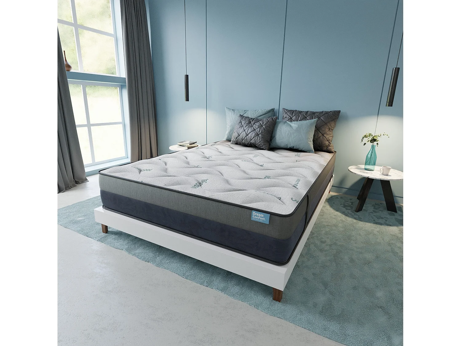 Materasso HR In Memory Foam Gel Excellence Titanium 150x180 28 cm Doppia Faccia Indipendenza dei Letti Rigidità Alta Dream Confort