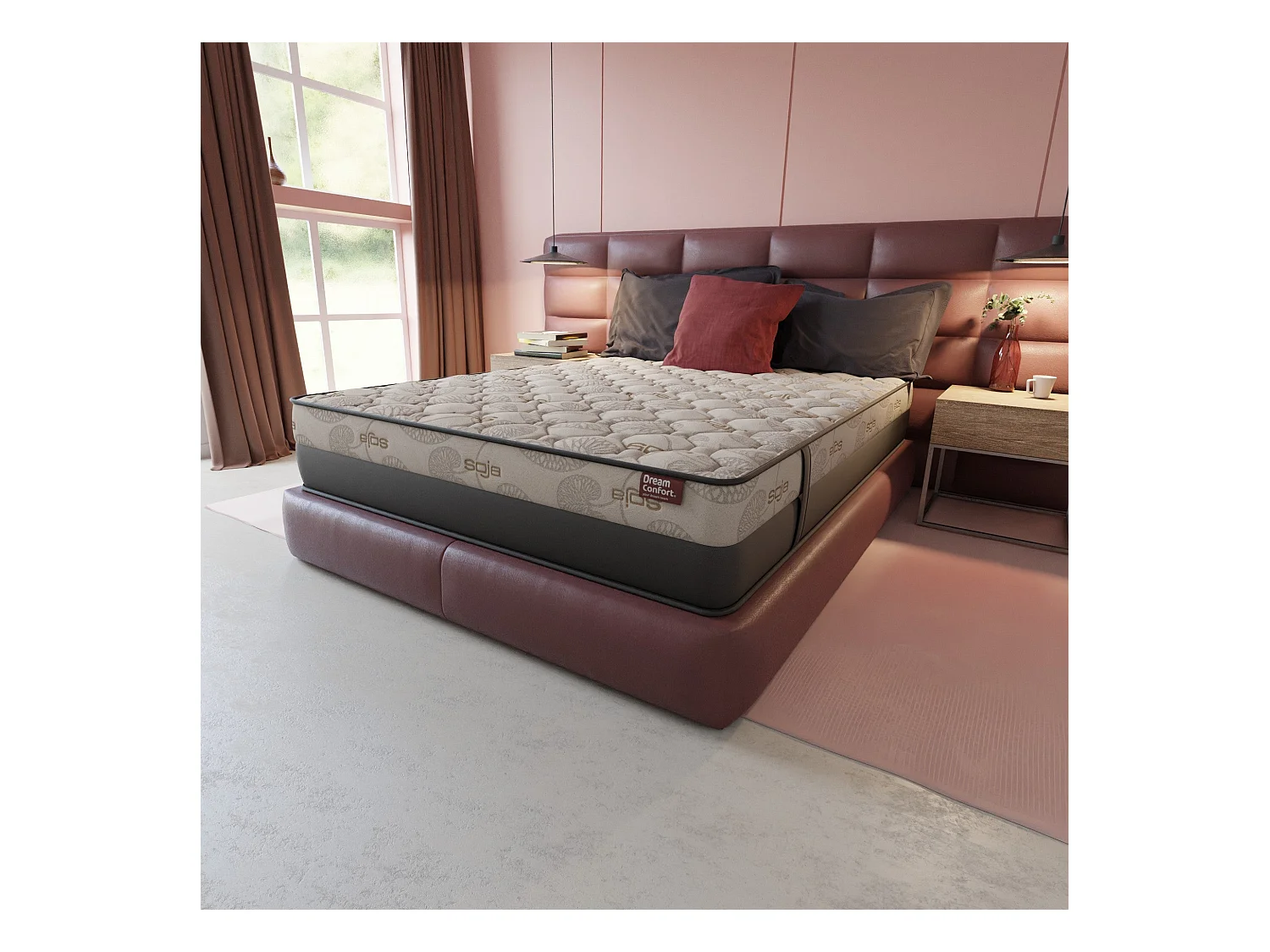 Matratze HR Viskoelastische Visko-Soja Excellence Nature Dream Confort  160X180 28 cm Doppelseitige Bettunabhängigkeit, hohe Festigkeit