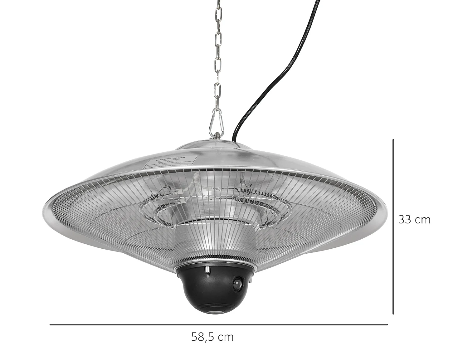 Calentador de patio plata 58.5x58.5x33 cm Outsunny