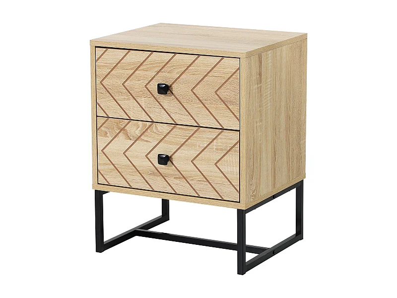 Mesita de noche color de madera natural 48x39,5x60cm HOMCOM