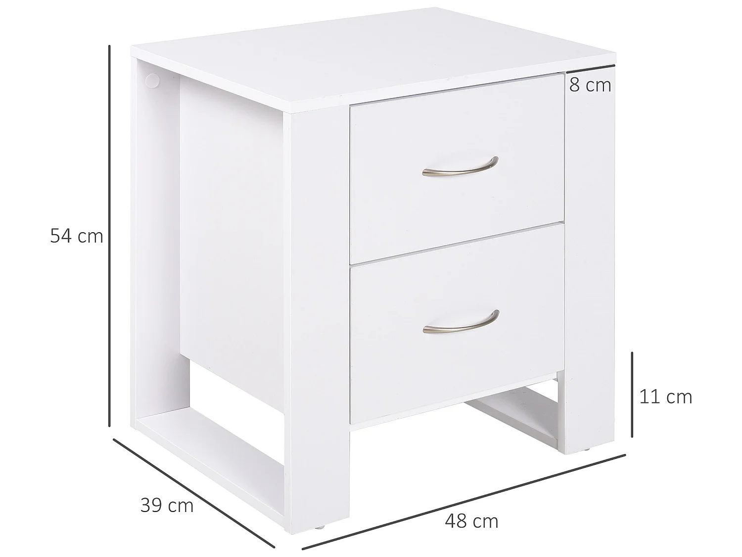 Mesita de noche blanco 48x39x54 cm HOMCOM