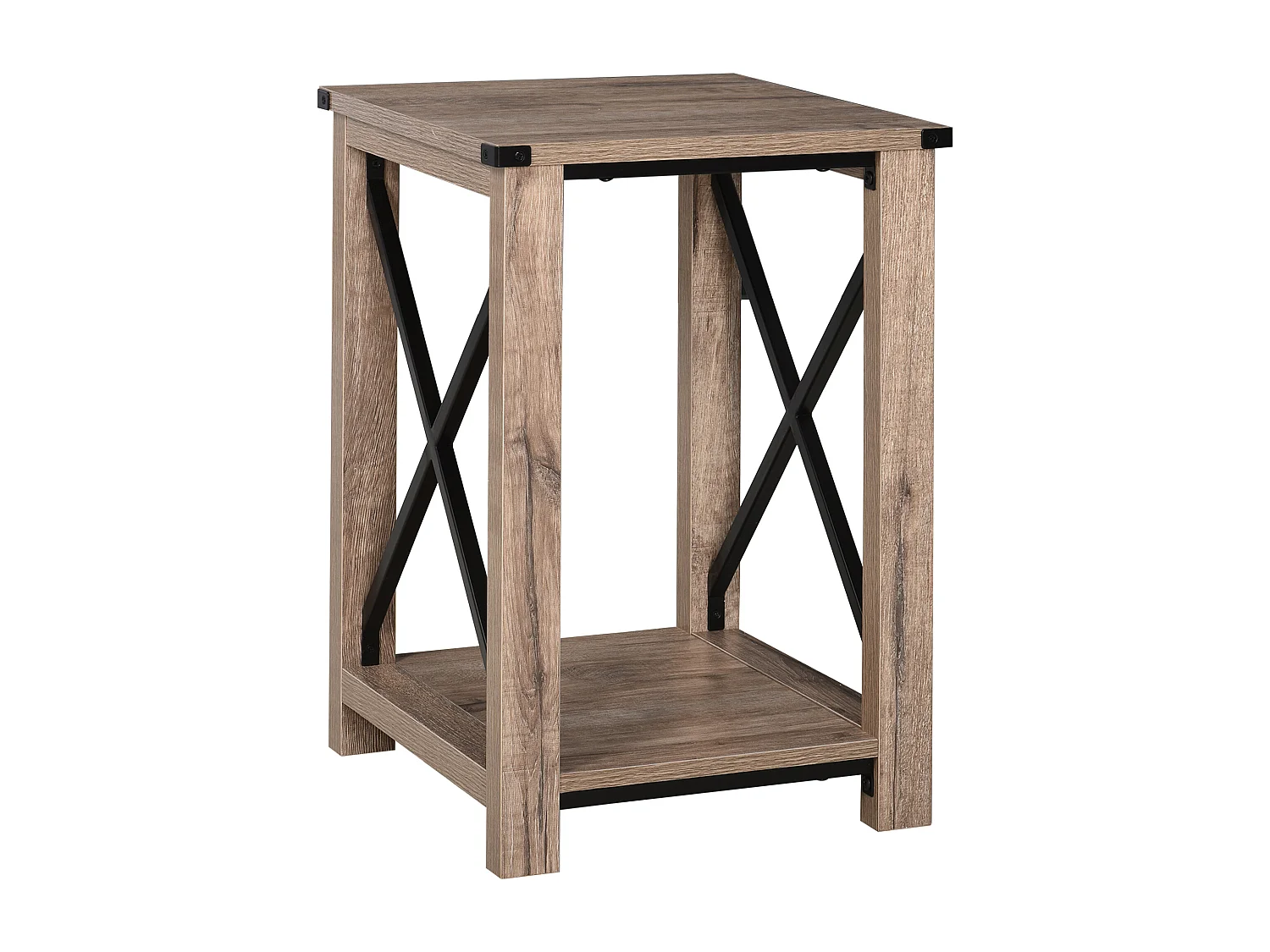 Mesa auxiliar grano de roble 40.5x40.5x60 cm HOMCOM