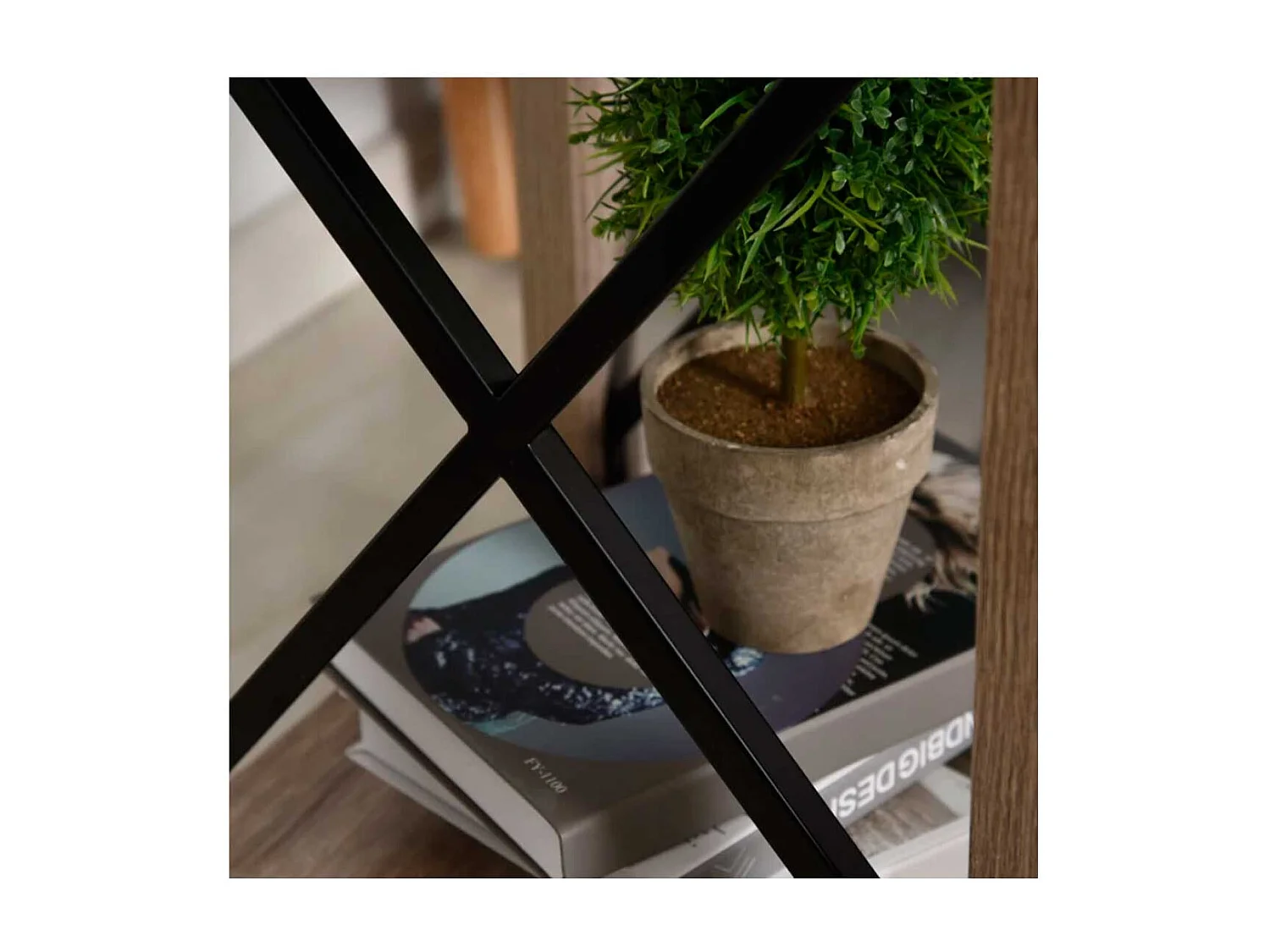 Mesa auxiliar grano de roble 40.5x40.5x60 cm HOMCOM