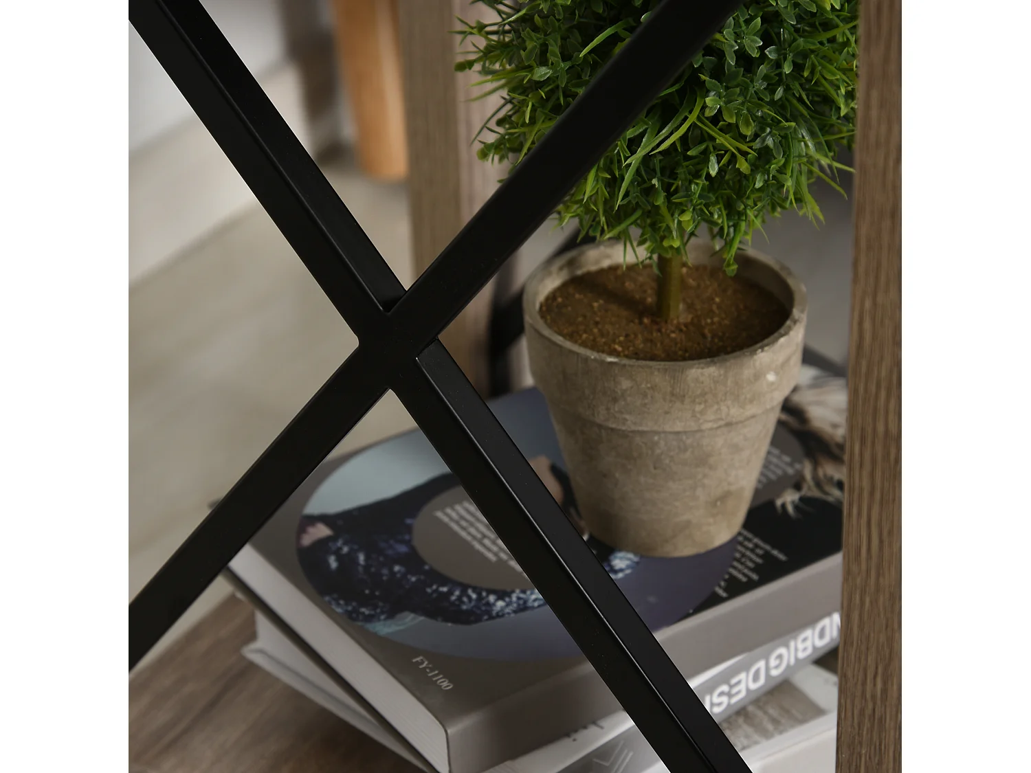 Mesa auxiliar grano de roble 40.5x40.5x60 cm HOMCOM