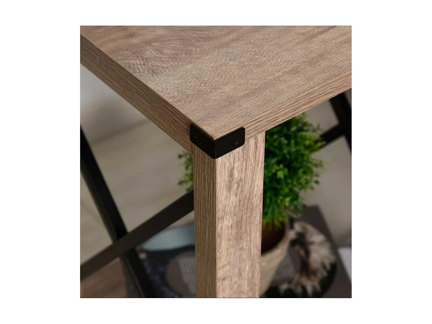 Mesa auxiliar grano de roble 40.5x40.5x60 cm HOMCOM