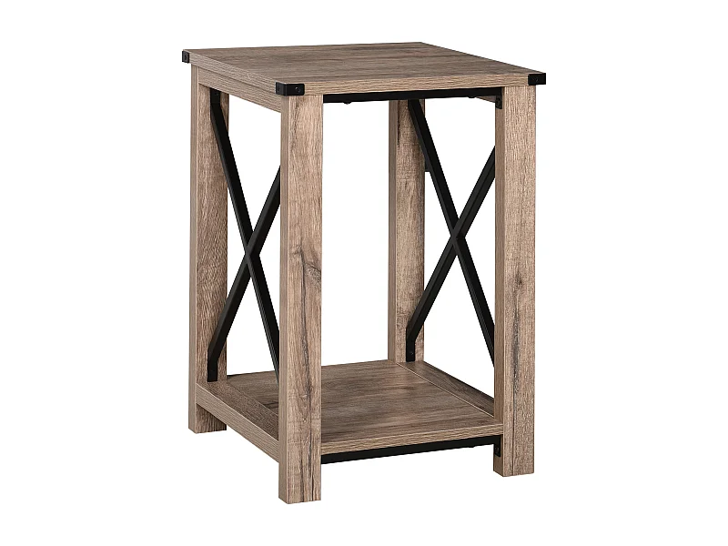 Mesa auxiliar grano de roble 40.5x40.5x60 cm HOMCOM