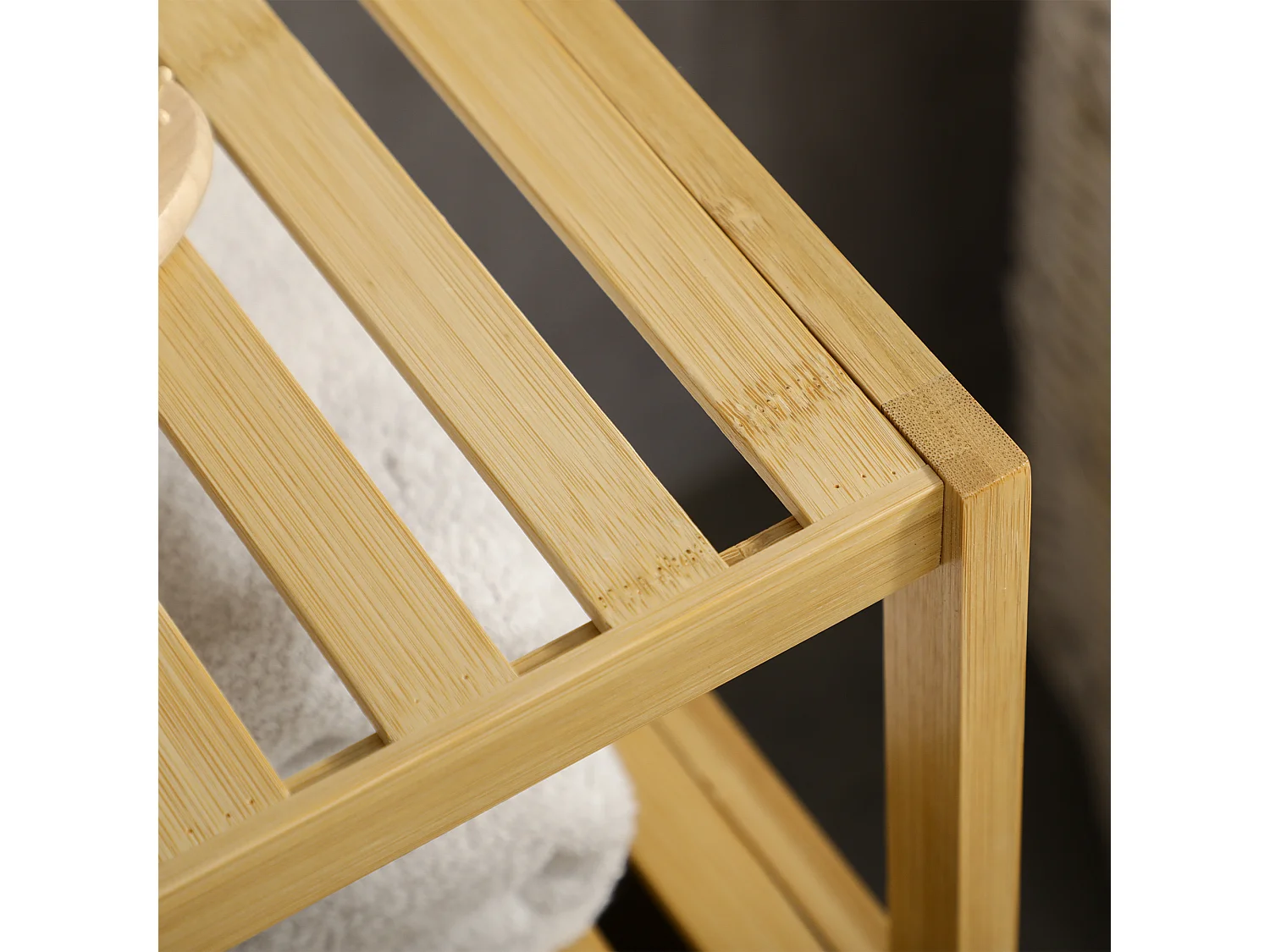 Estantería para baño madera natural 33x36.5x67 cm kleankin