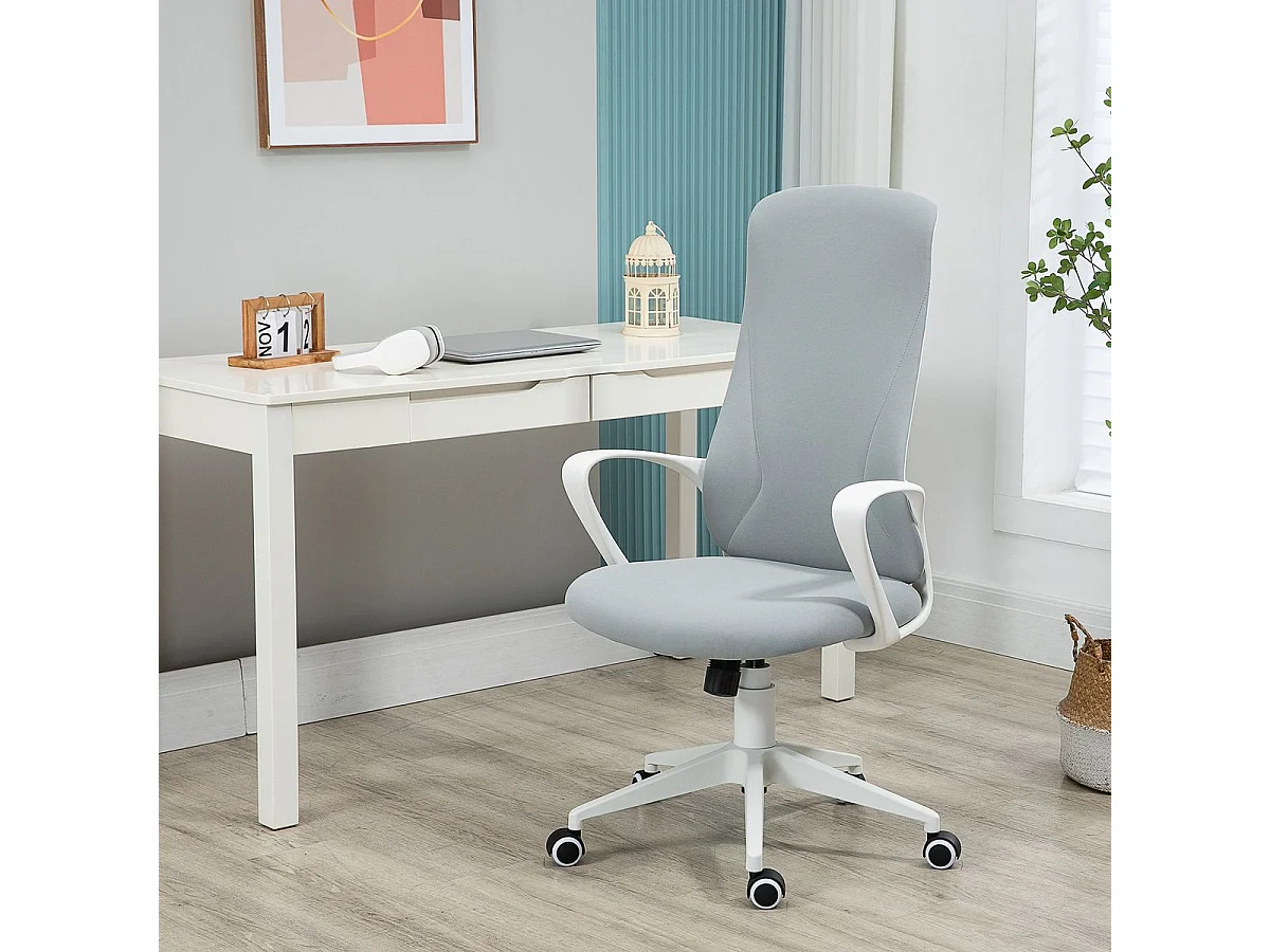 Silla de oficina gris claro 62x56x119.5 cm Vinsetto