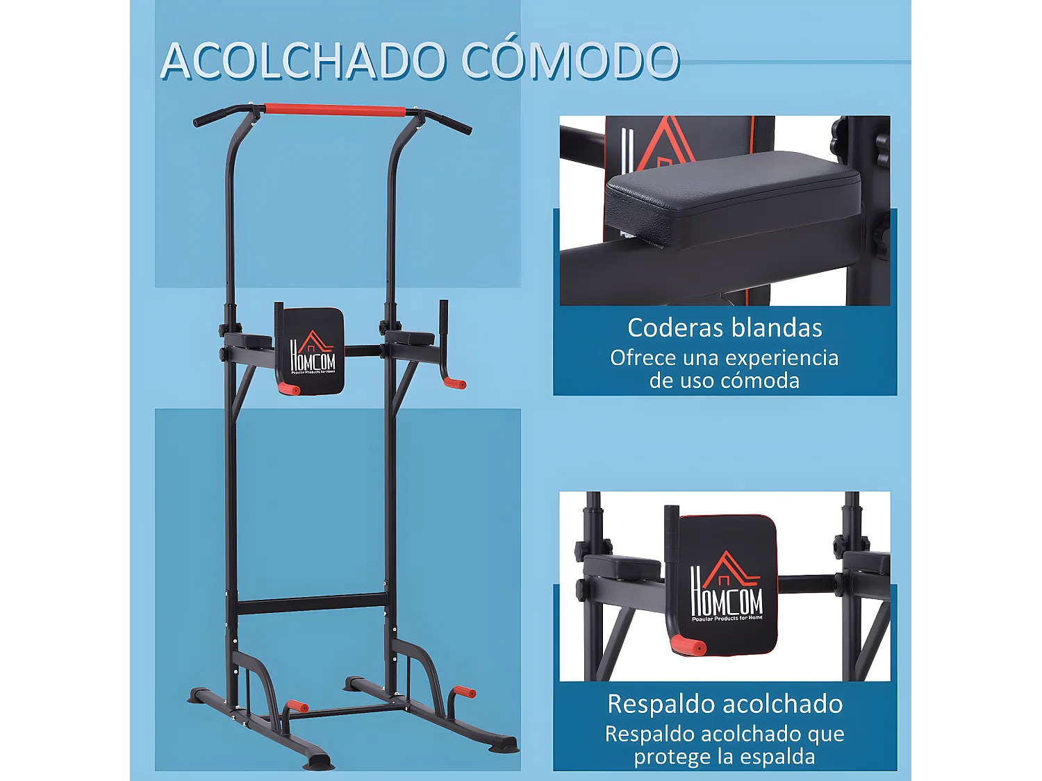 Torre de ejercicios negro 123x98x239 cm HOMCOM