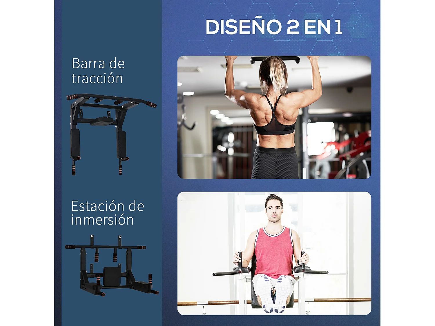 Barra de dominadas negro 93x72x48 cm HOMCOM