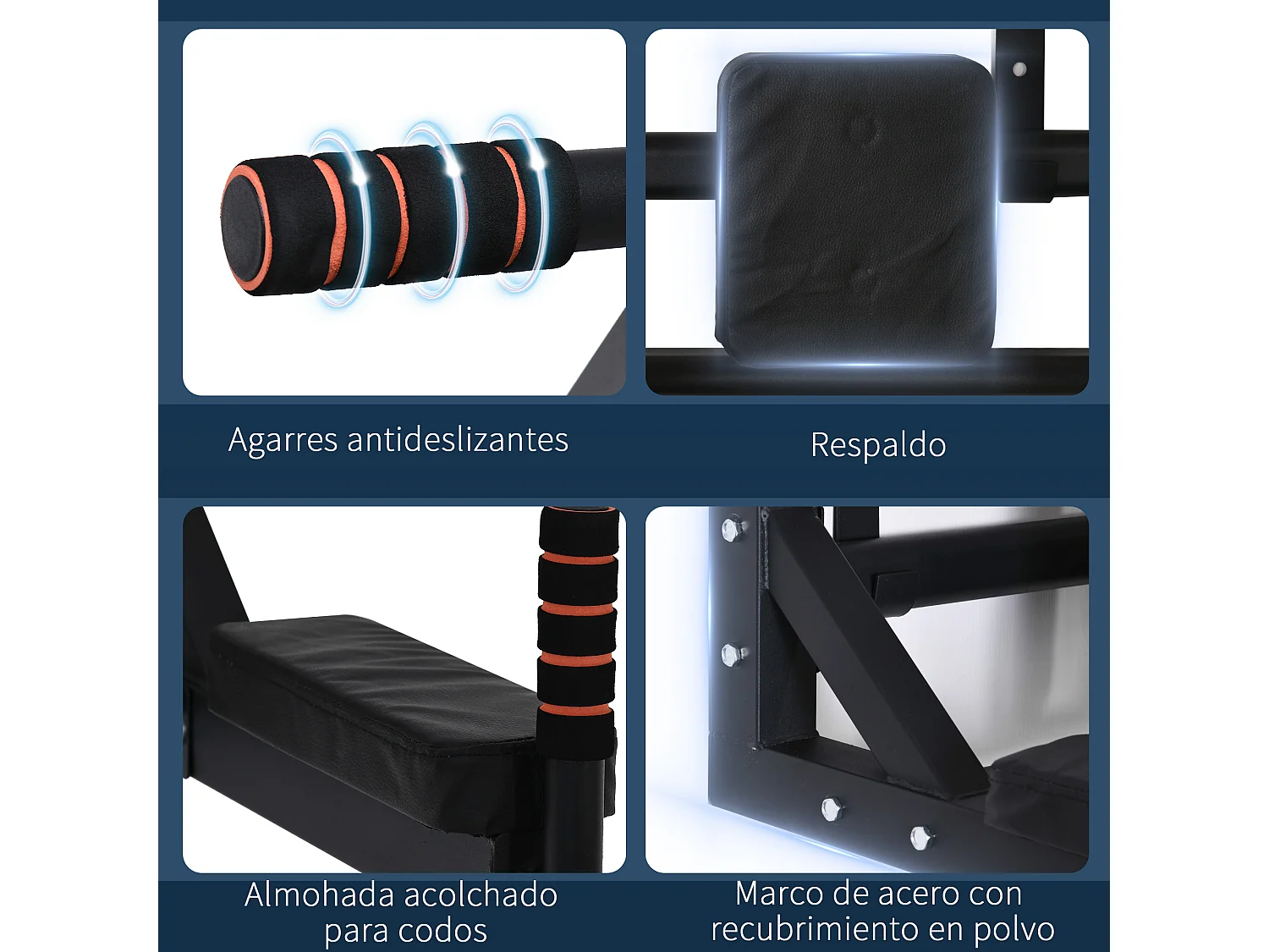 Barra de dominadas negro 93x72x48 cm HOMCOM