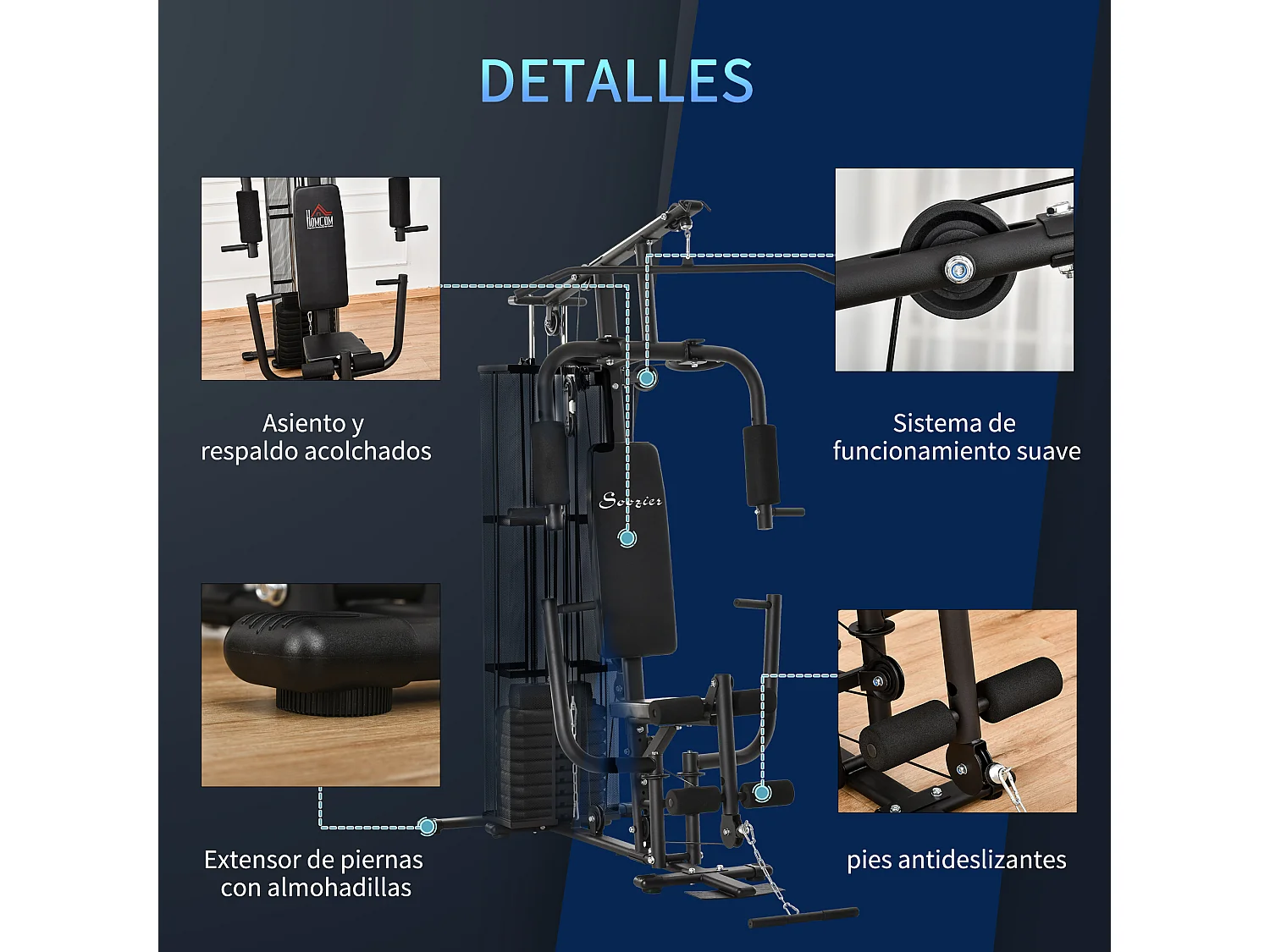 Multiestación negro 150x110x210 cm HOMCOM