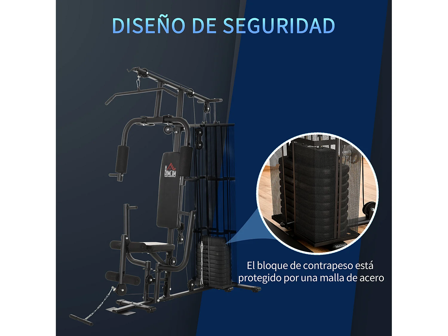 Multiestación negro 150x110x210 cm HOMCOM