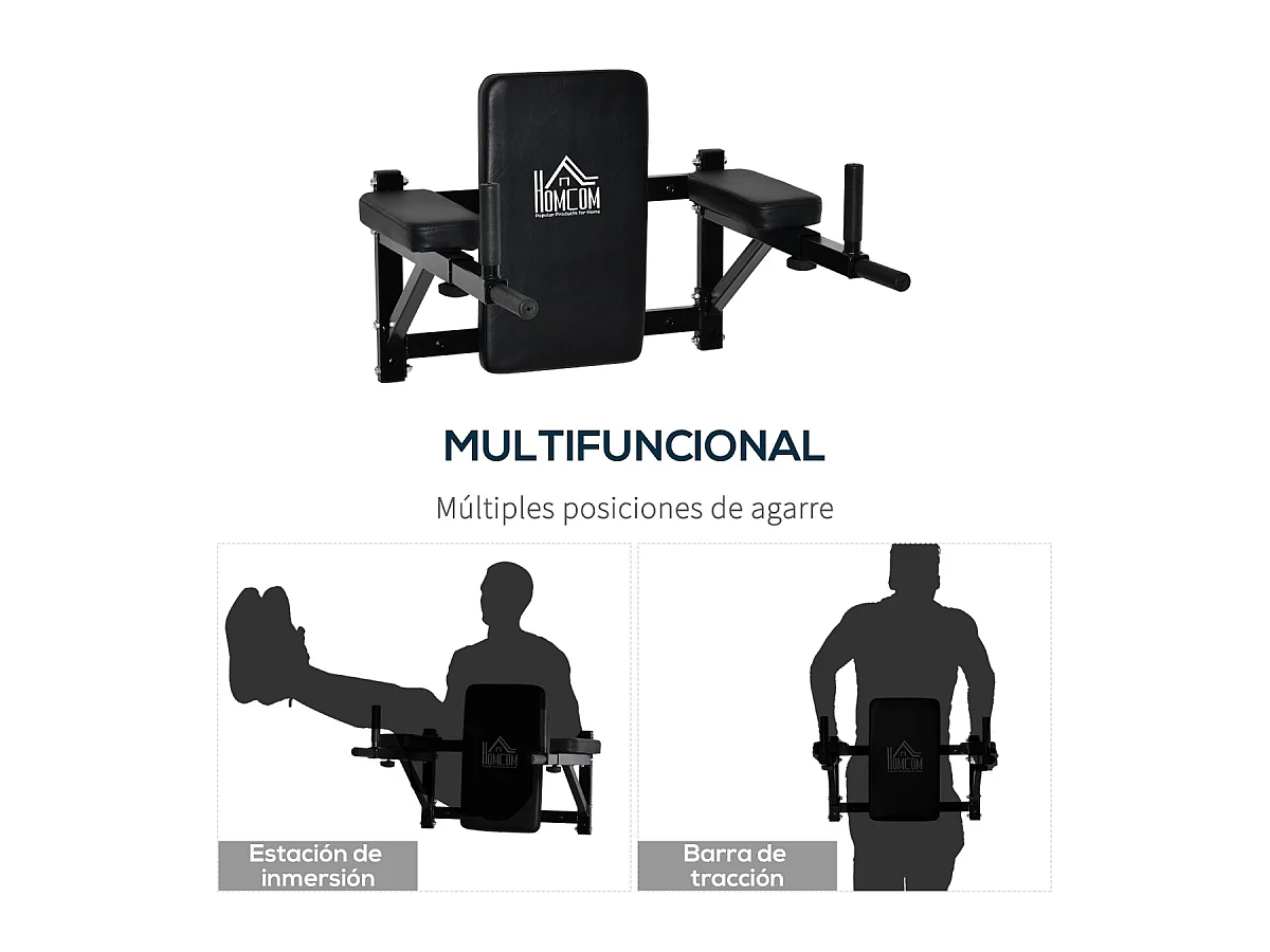 Barra de dominada negro 70x63x48 cm HOMCOM