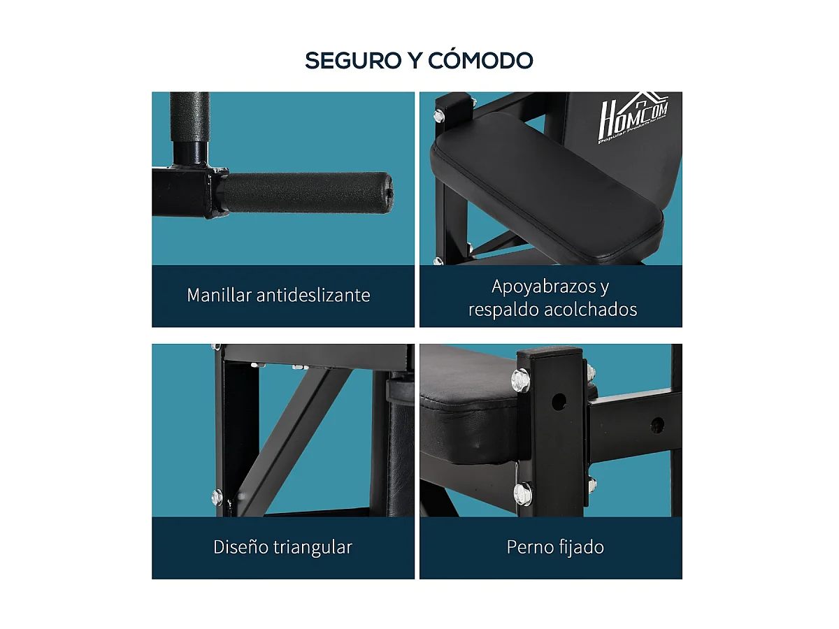 Barra de dominada negro 70x63x48 cm HOMCOM