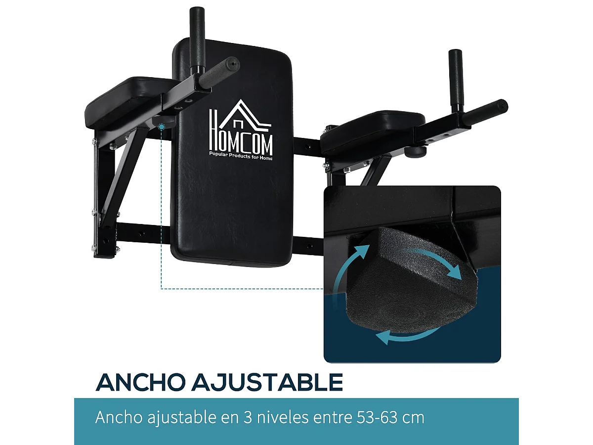 Barra de dominada negro 70x63x48 cm HOMCOM