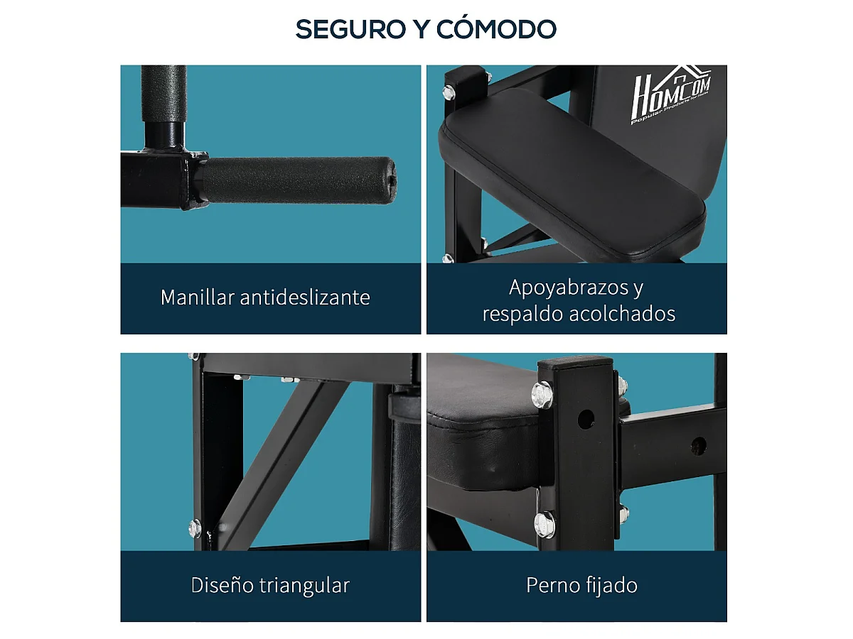 Barra de dominada negro 70x63x48 cm HOMCOM