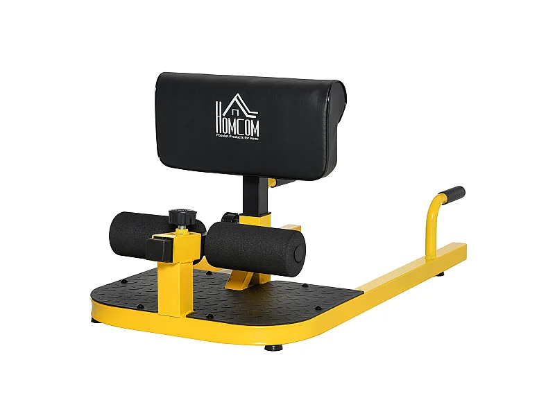 3-en-1 profundo sissy squat amarillo y negro 50x97x56.5 cm HOMCOM