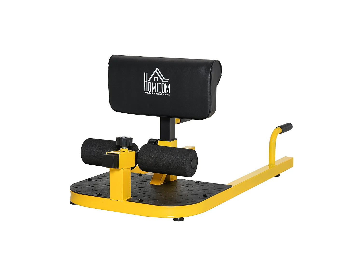 3-en-1 profundo sissy squat amarillo y negro 50x97x56.5 cm HOMCOM