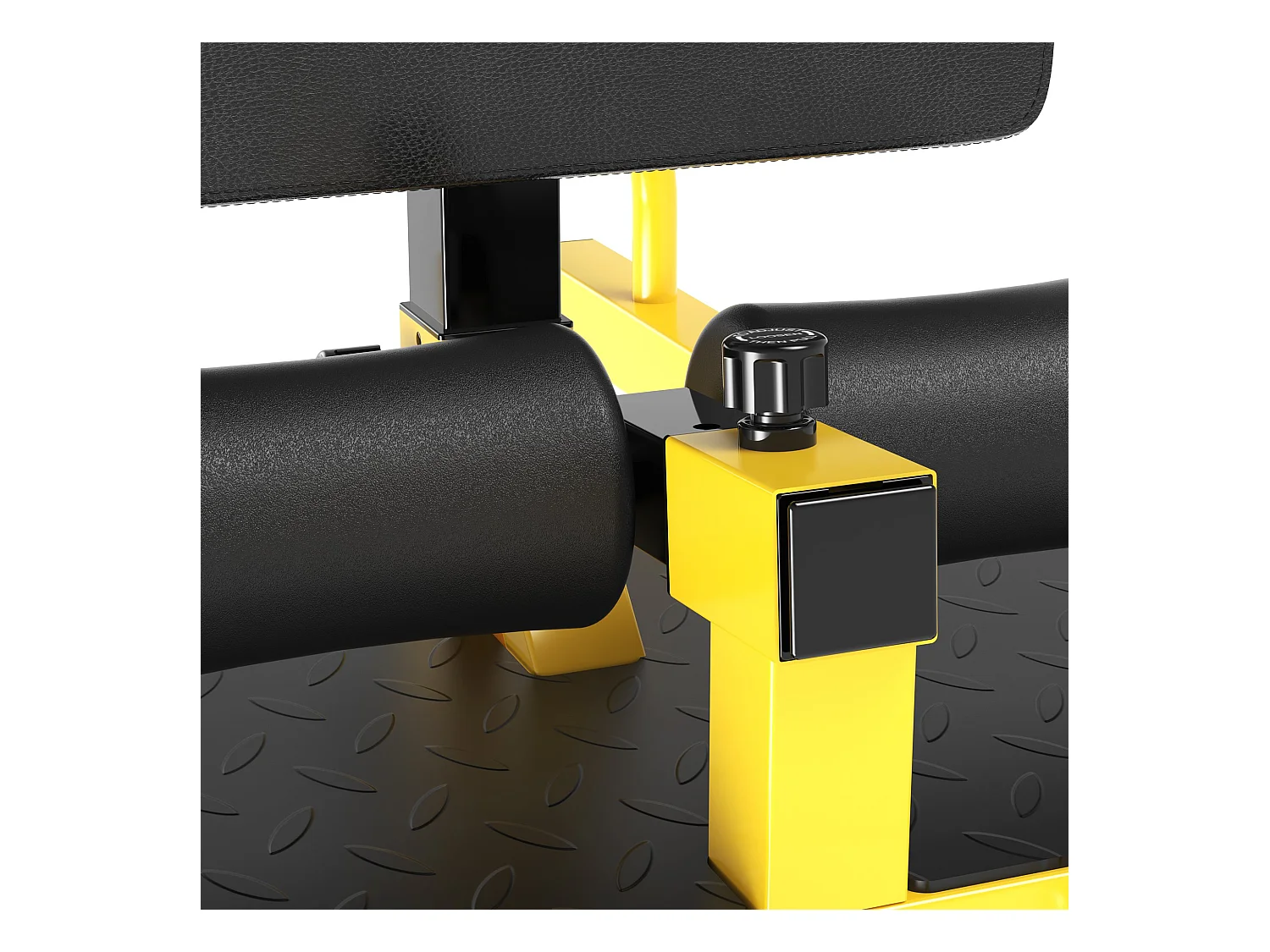 3-en-1 profundo sissy squat amarillo y negro 50x97x56.5 cm HOMCOM