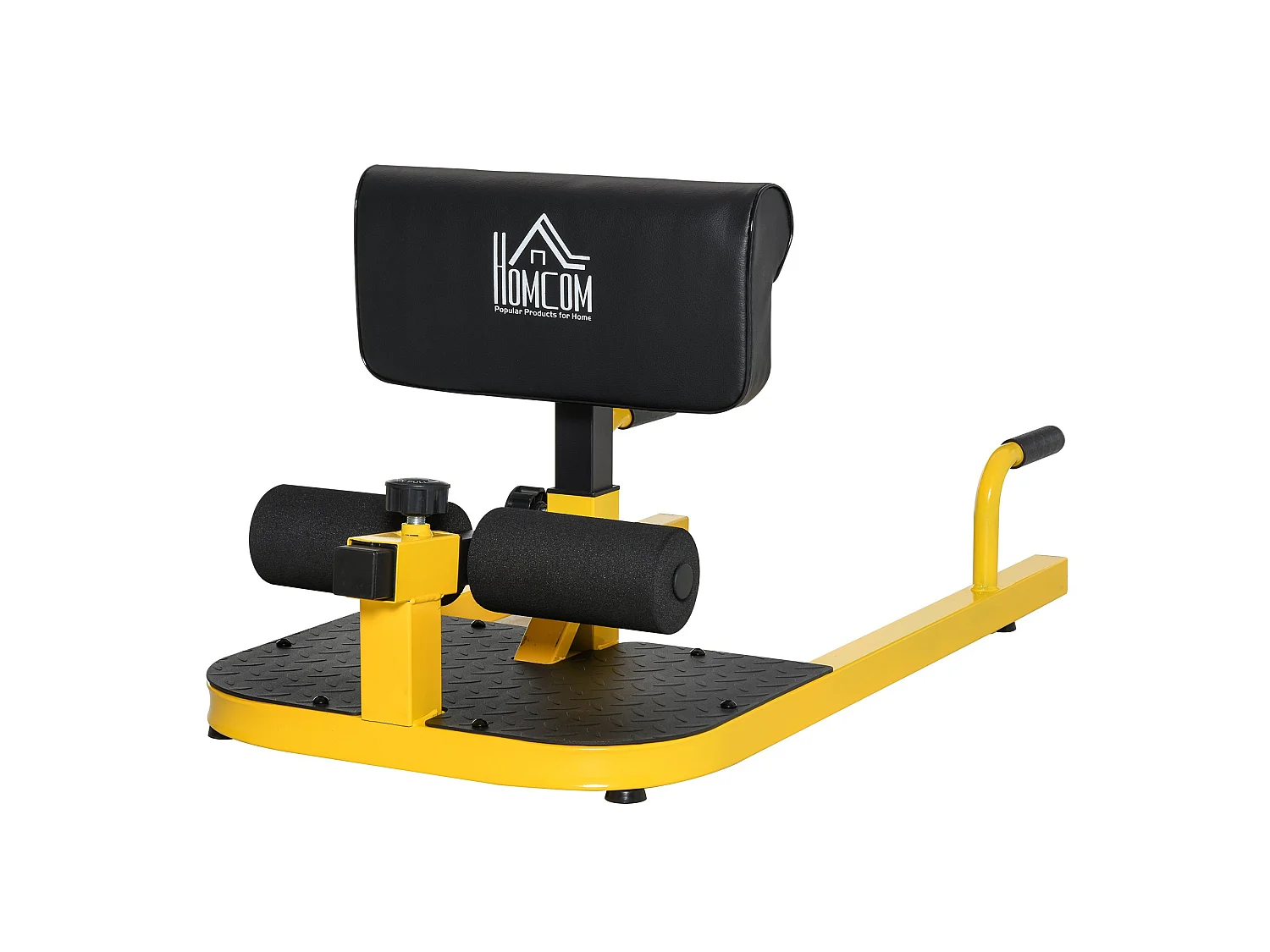 3-en-1 profundo sissy squat amarillo y negro 50x97x56.5 cm HOMCOM
