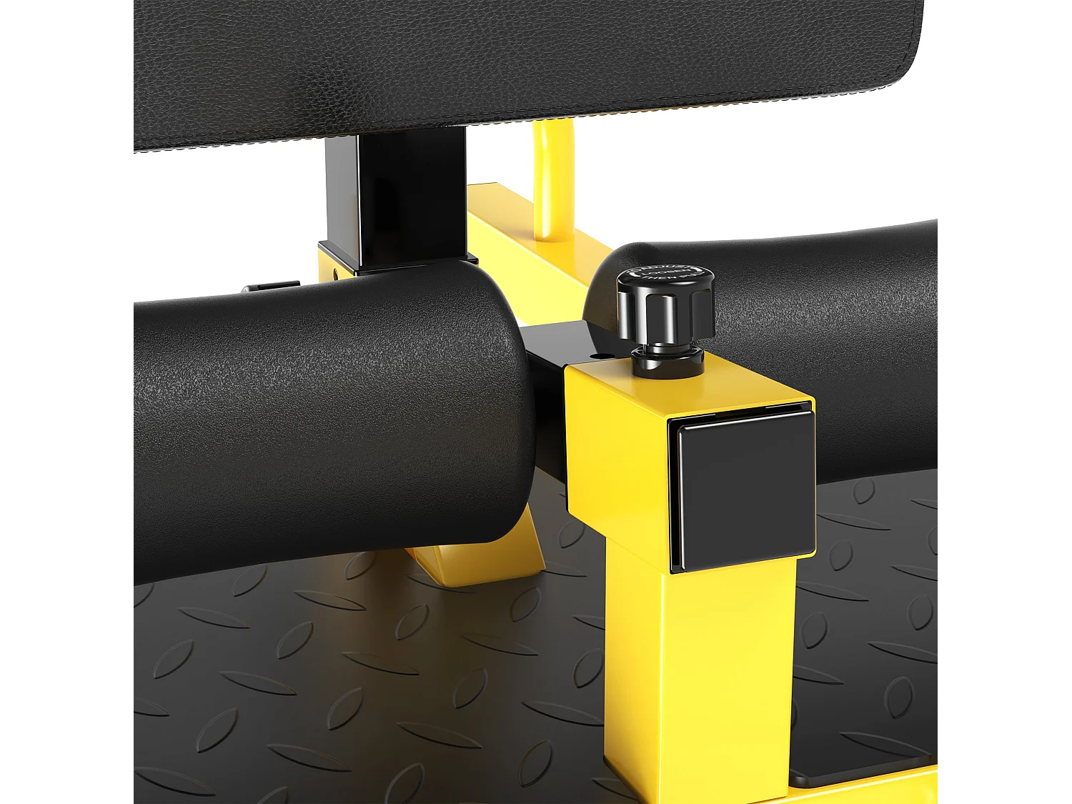 3-en-1 profundo sissy squat amarillo y negro 50x97x56.5 cm HOMCOM