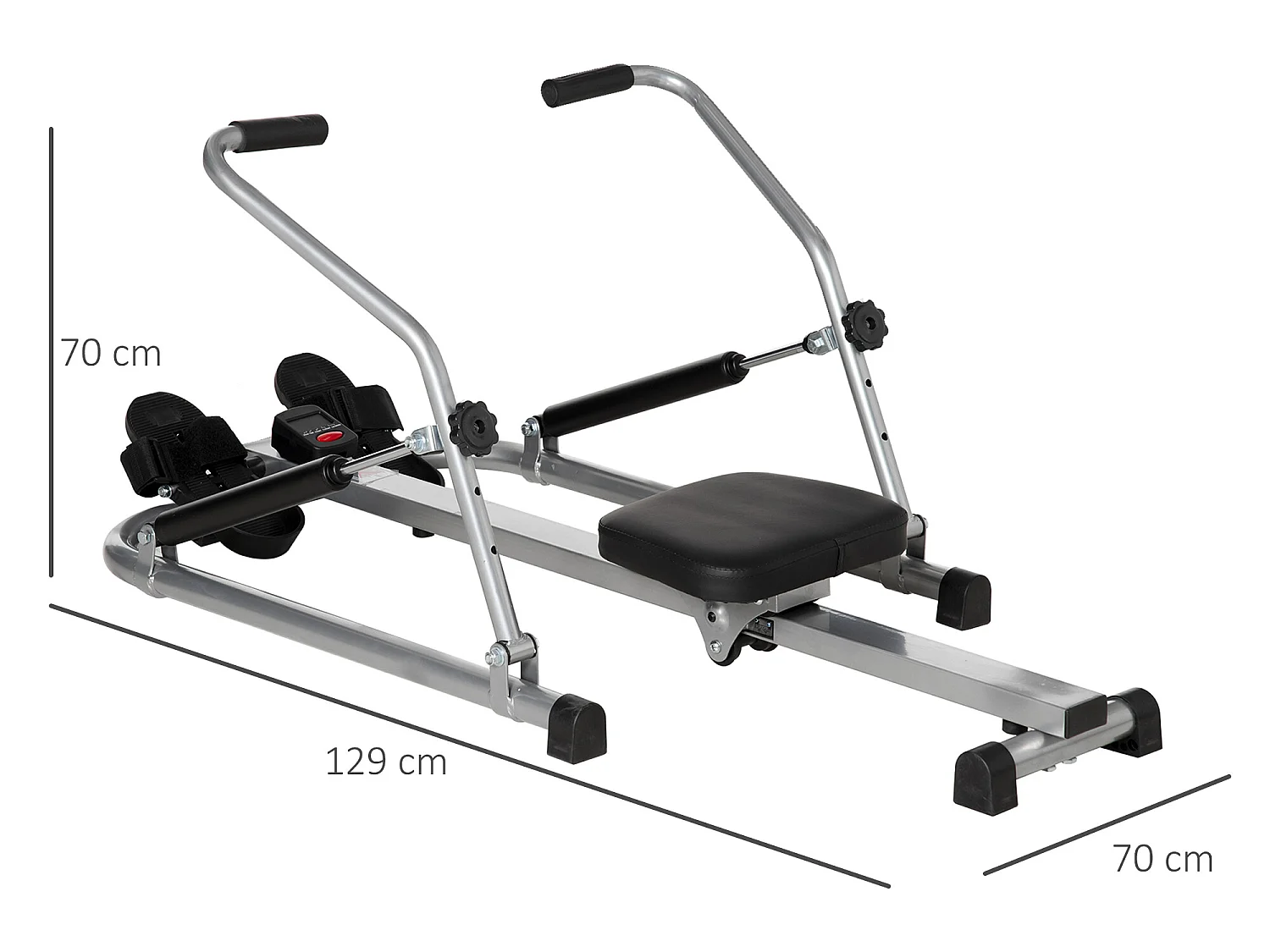 Máquina de remo gris 129x70x70 cm HOMCOM