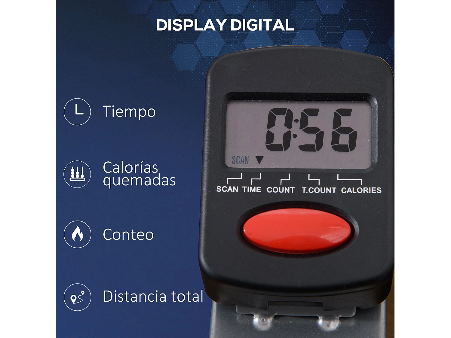 Máquina de remo gris 129x70x70 cm HOMCOM