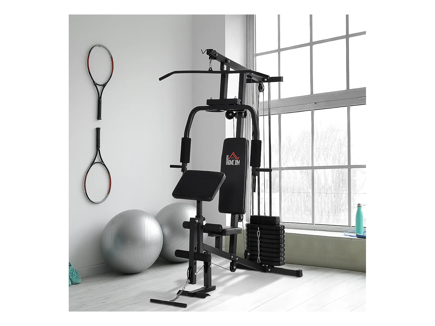 Multiestación negro 148x108x207 cm HOMCOM