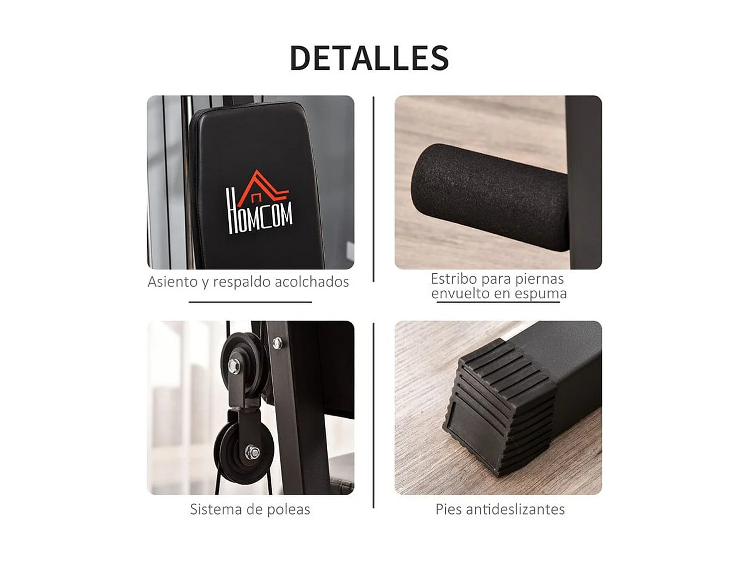 Multiestación negro 148x108x207 cm HOMCOM