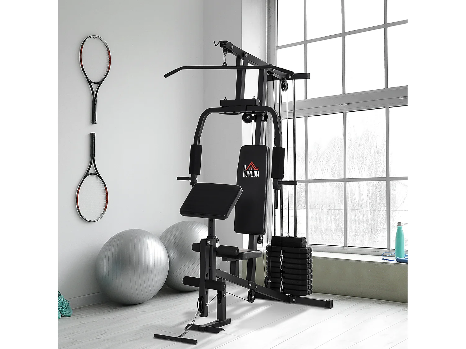 Multiestación negro 148x108x207 cm HOMCOM