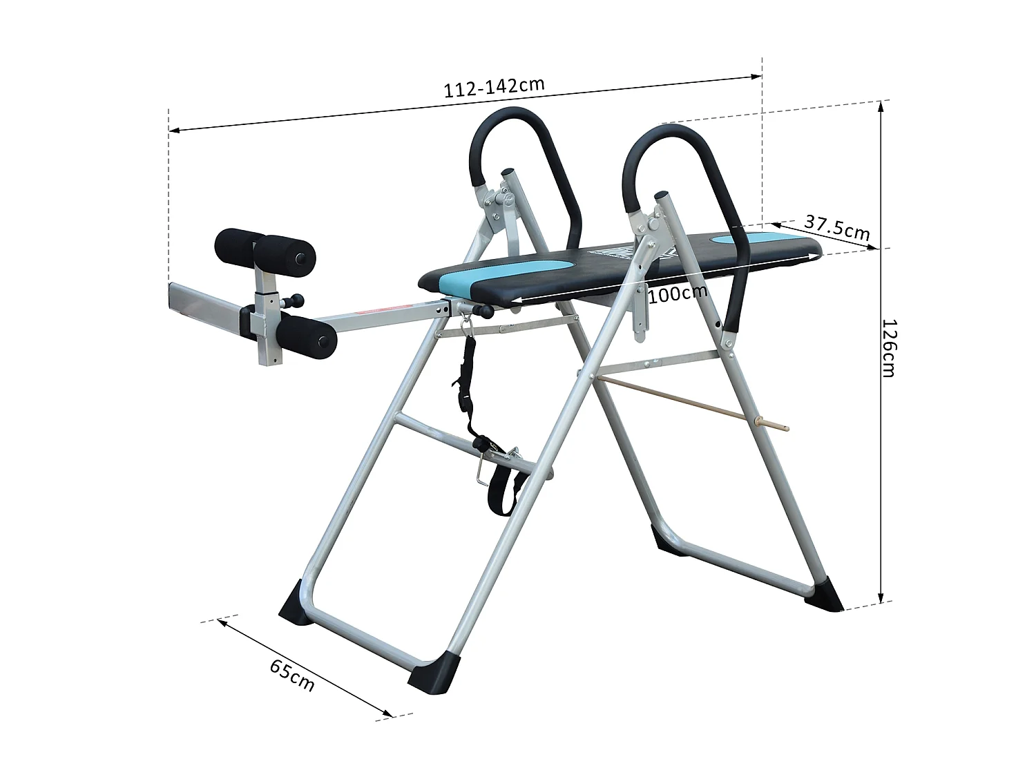 Tabla de inversión gravitacional azul 65x142x126 cm HOMCOM