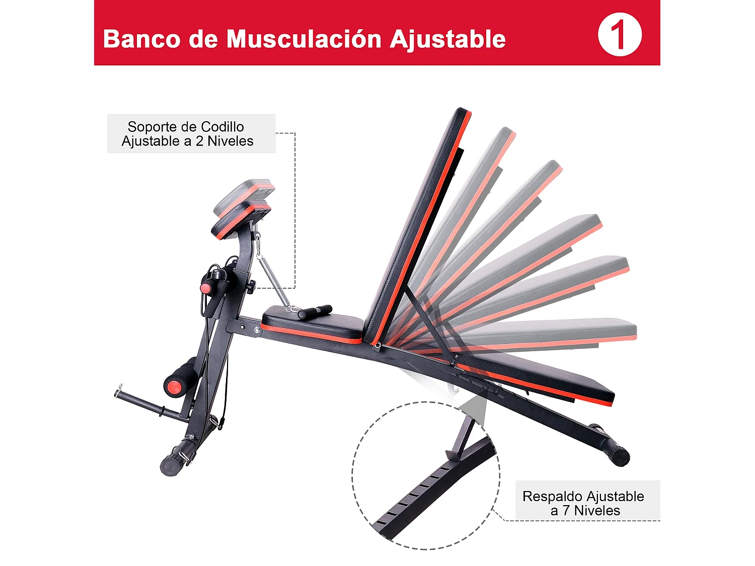 Banco de mancuerna negro 54x160x106 cm HOMCOM