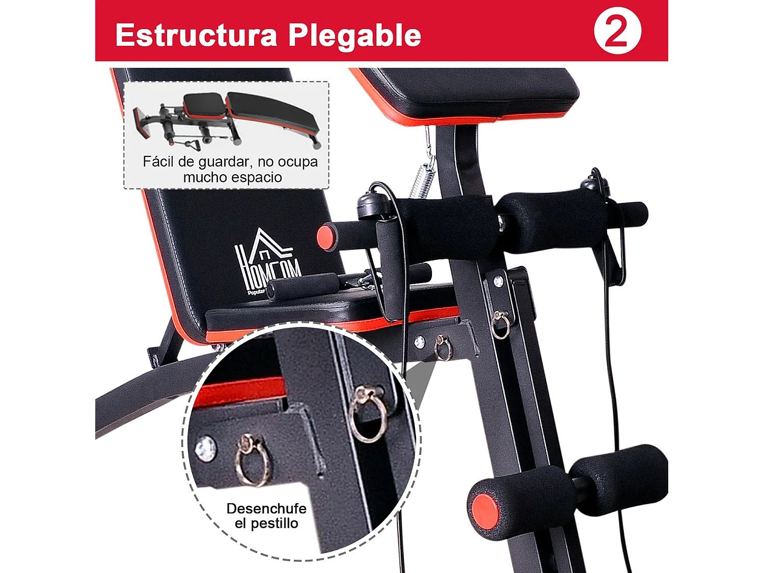 Banco de mancuerna negro 54x160x106 cm HOMCOM