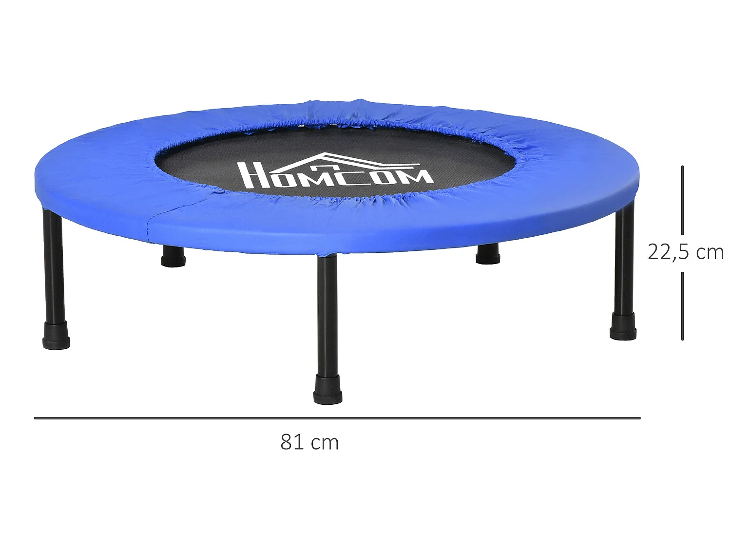 Cama elástica azul 81x81x22.5 cm HOMCOM