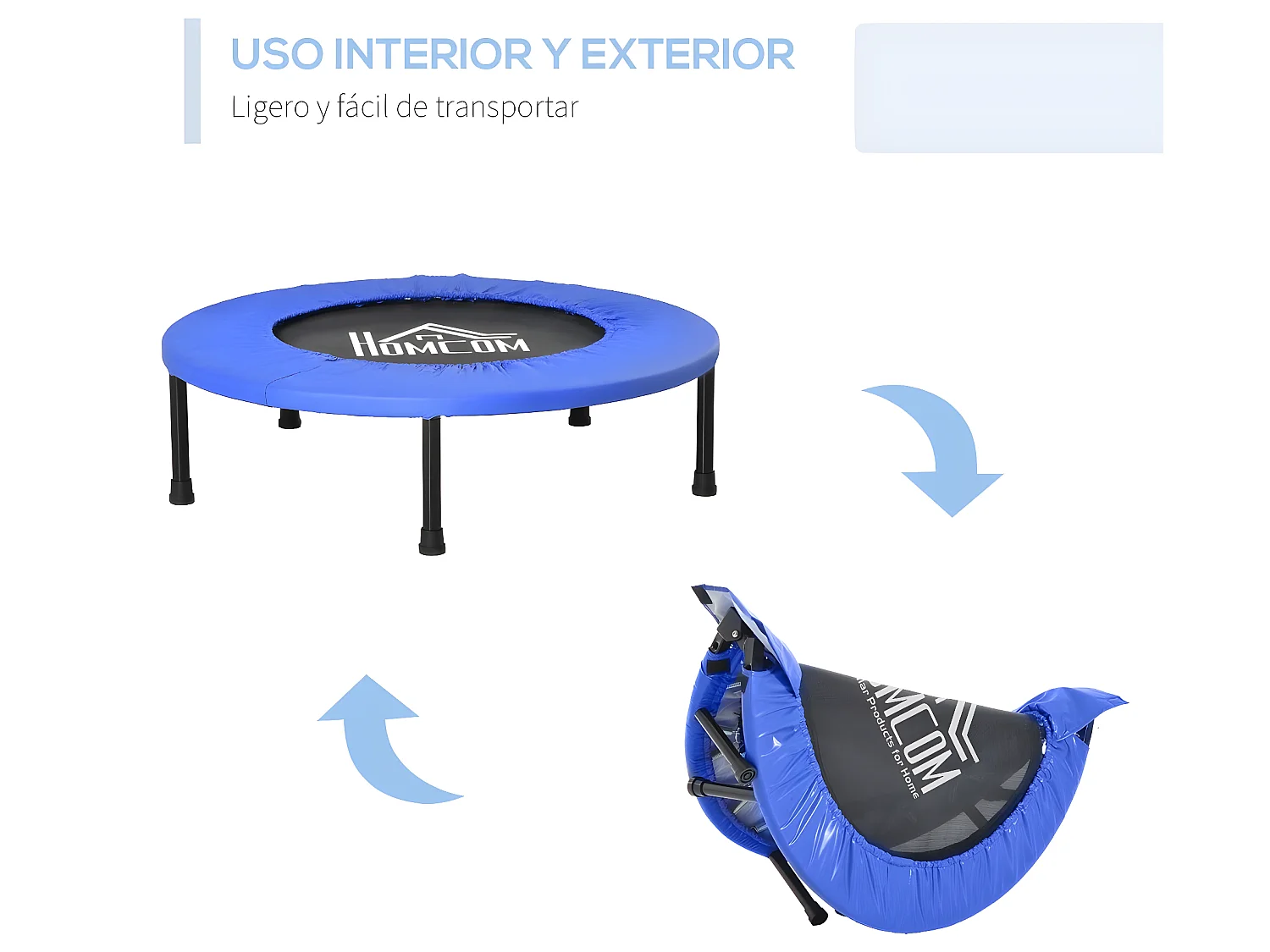 Cama elástica azul 81x81x22.5 cm HOMCOM