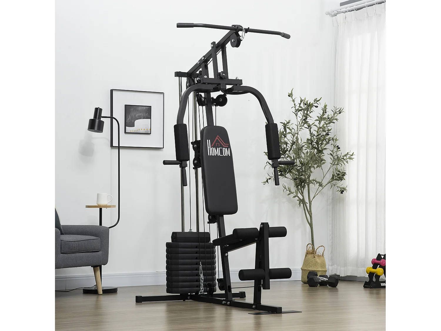 Multiestación negro 135x103x200 cm HOMCOM