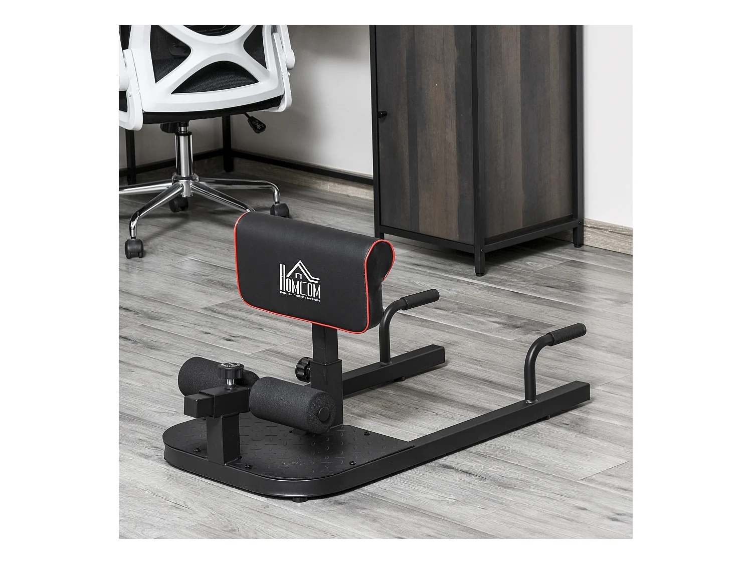 3-en-1 profundo sissy squat negro 50x97x56.5 cm HOMCOM