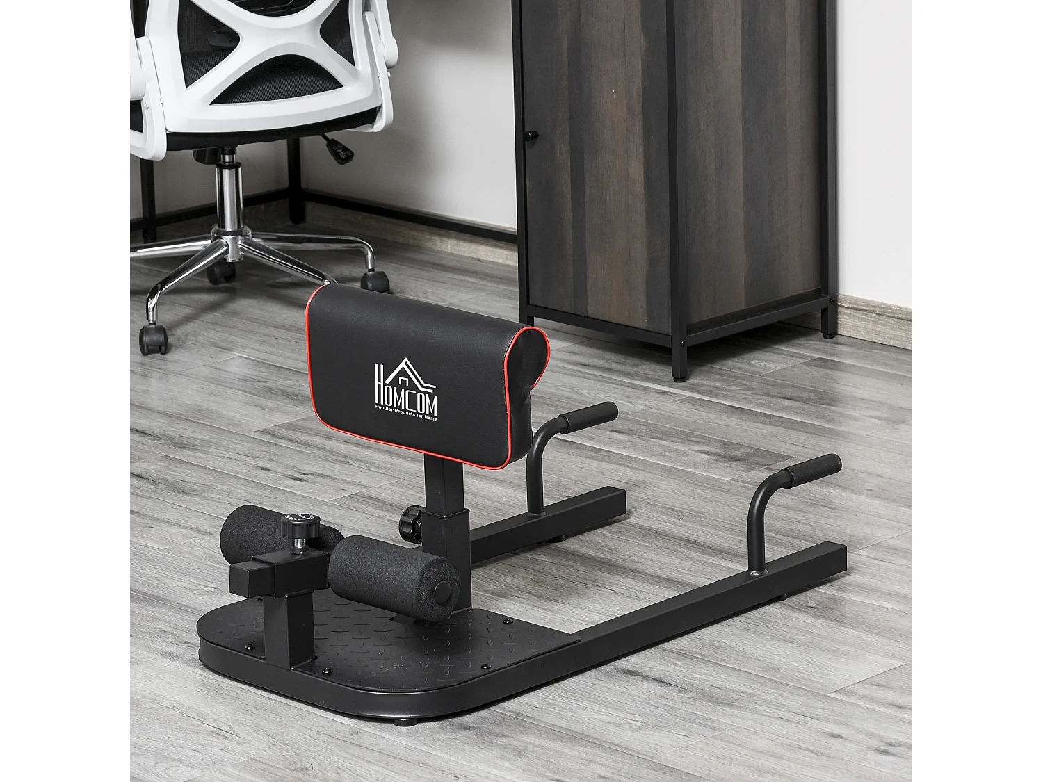 3-en-1 profundo sissy squat negro 50x97x56.5 cm HOMCOM