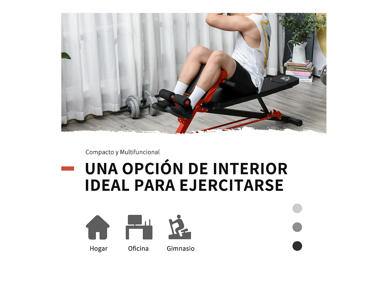 Banco de mancuerna negro y rojo 64x146x85 cm HOMCOM