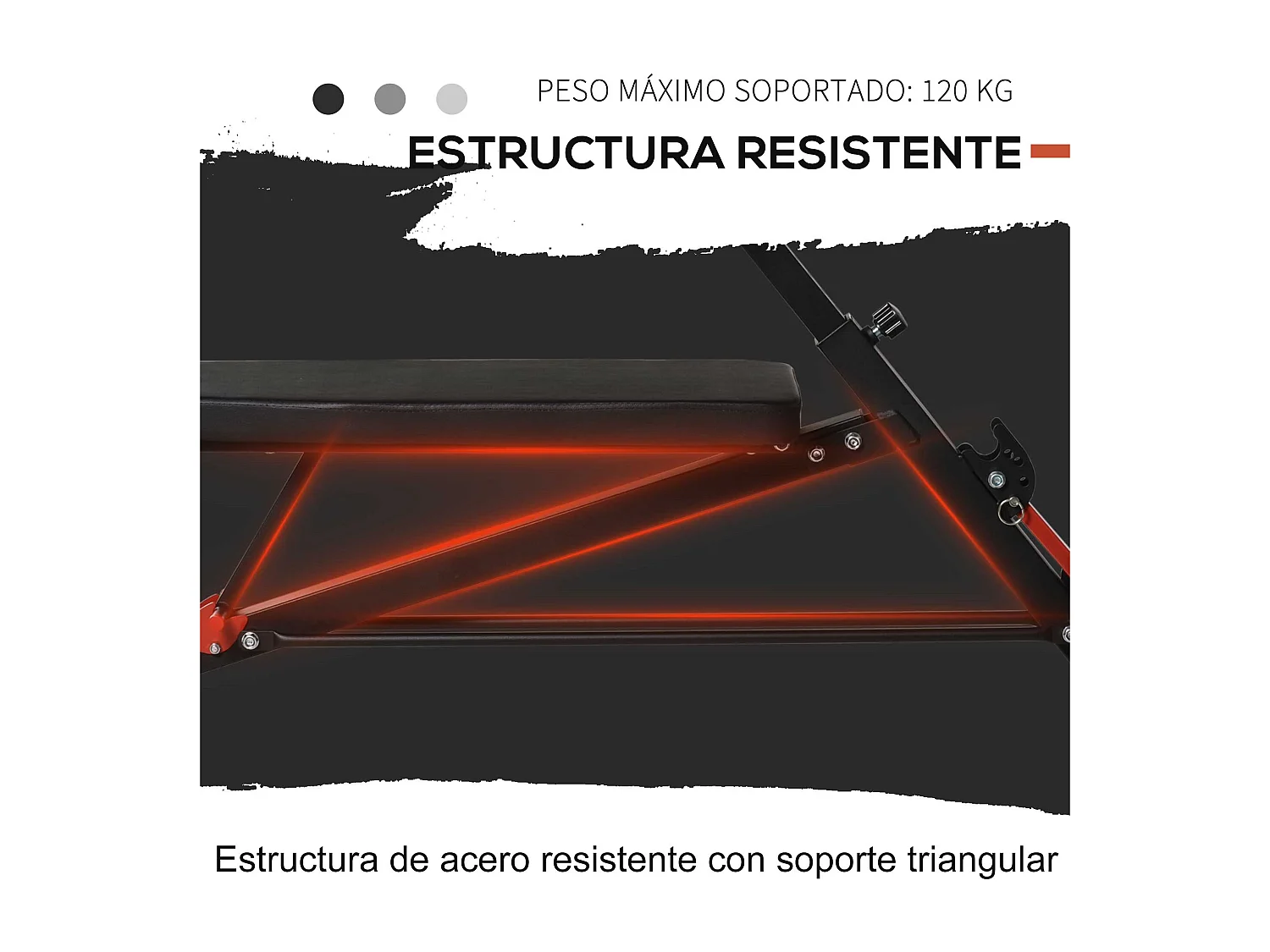 Banco de mancuerna negro y rojo 64x146x85 cm HOMCOM