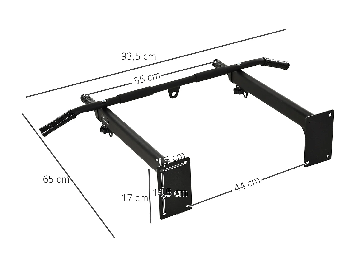 Barra de dominadas de pared negro 93,5x65x17 cm HOMCOM