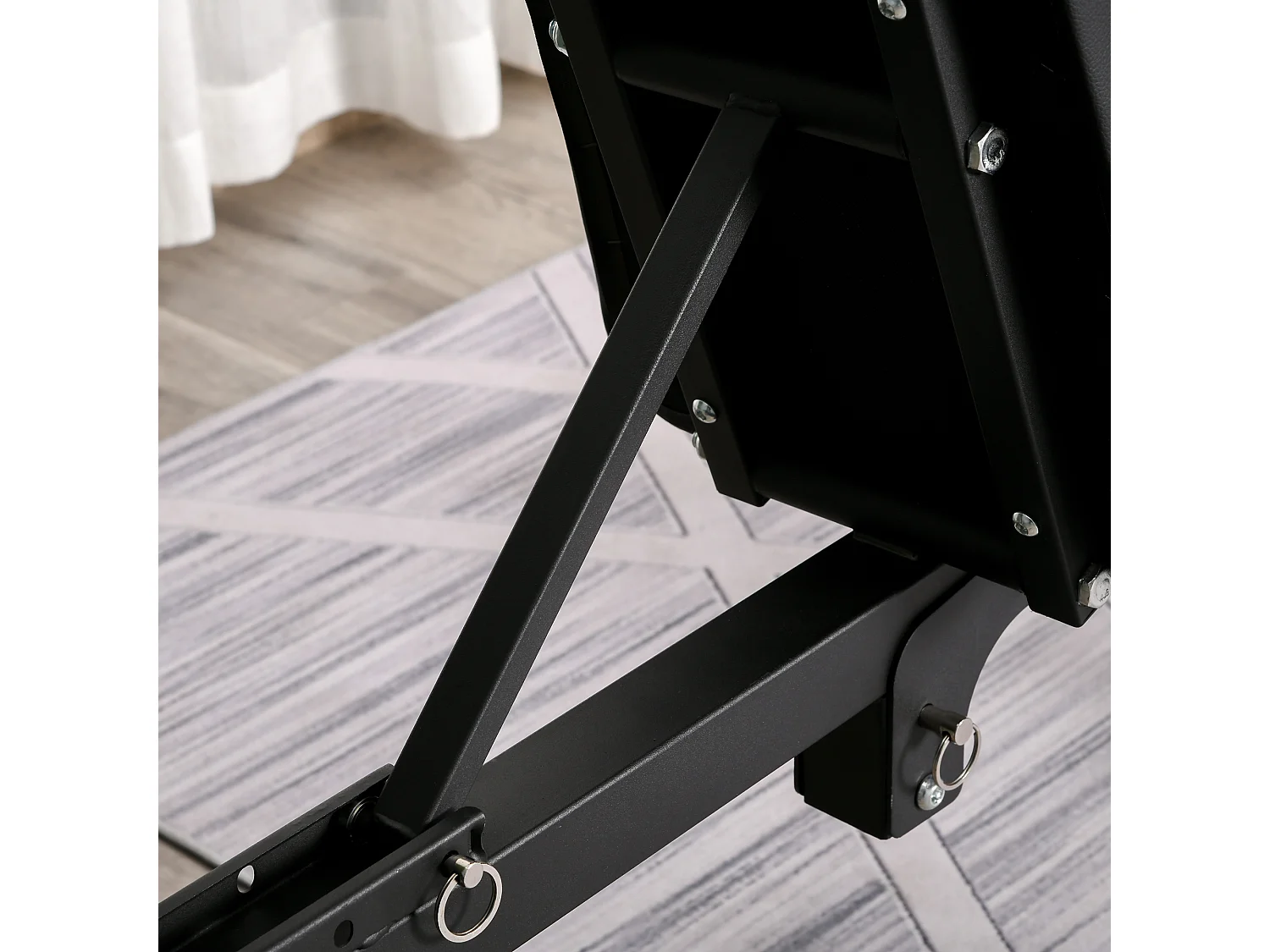 Banco de musculación negro 130x37x108 cm HOMCOM