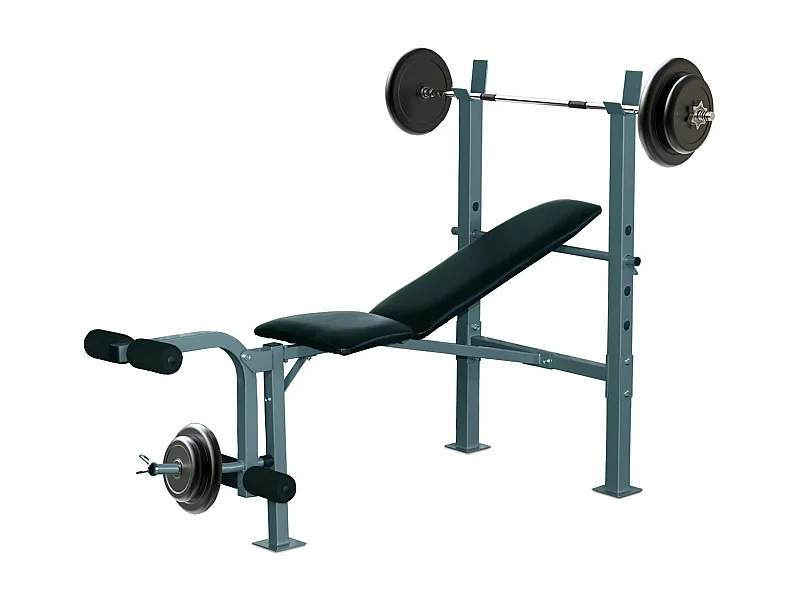 Banco de pesas negro y plateado 165x68x114 cm HOMCOM