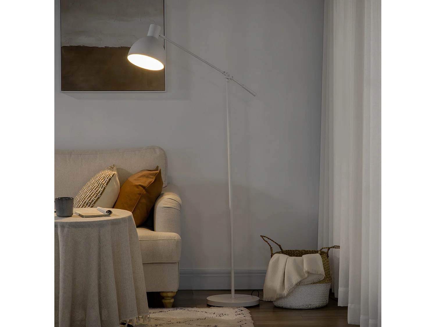 Lámpara de pie blanco 30x30x155 cm HOMCOM