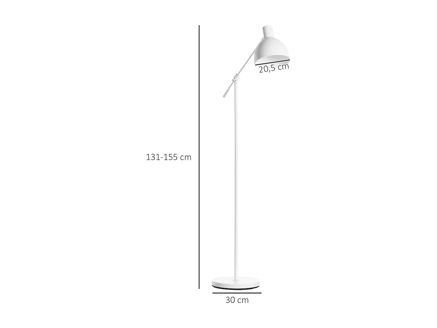 Lámpara de pie blanco 30x30x155 cm HOMCOM