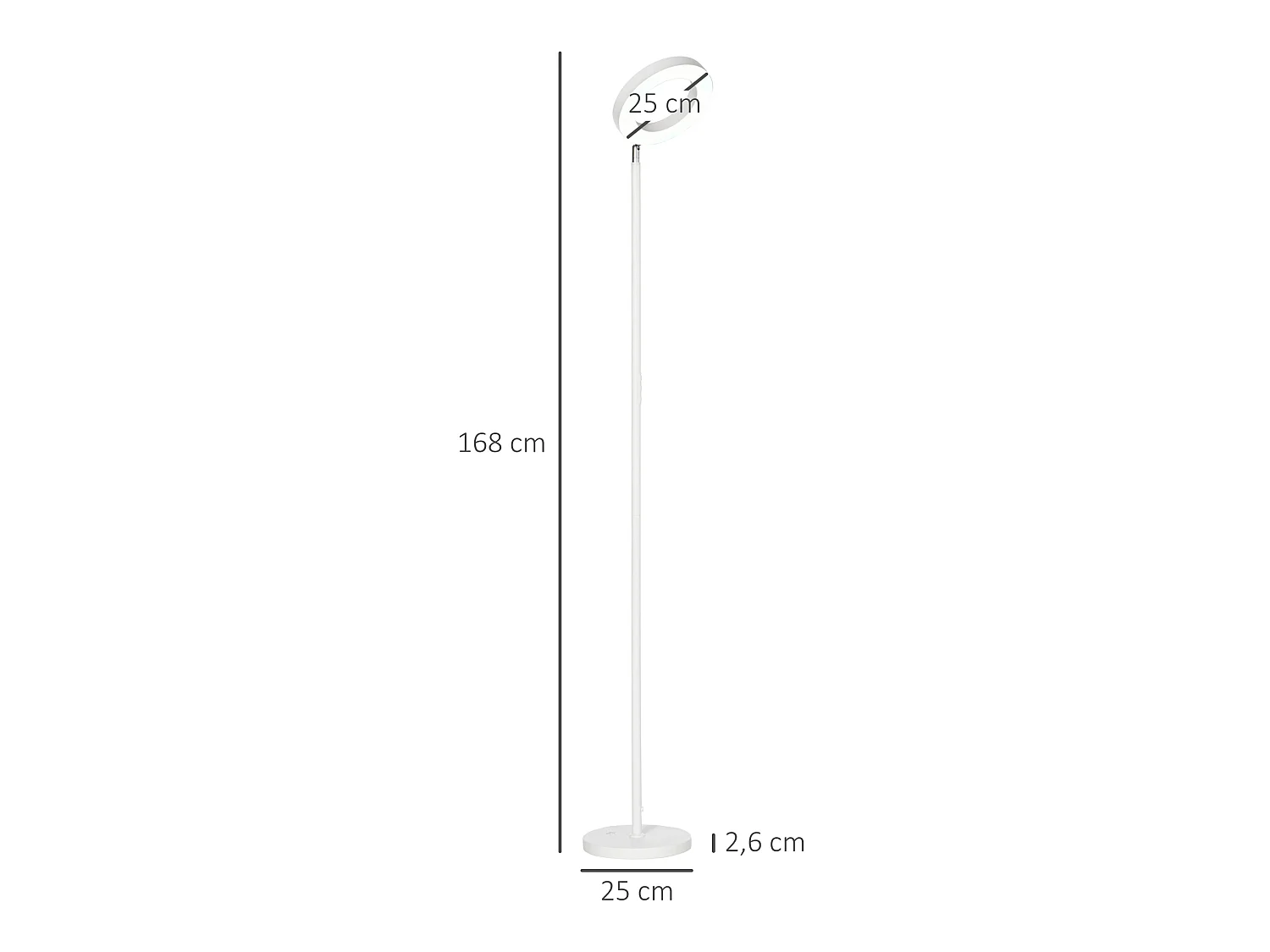 Lámpara de pie blanco 25x25x168 cm HOMCOM